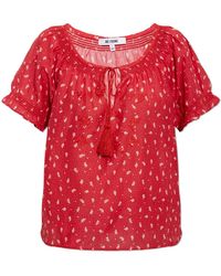 RE/DONE - Overhemden ,Rood ,Katoen Katie Top - Lyst