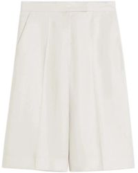 Max Mara - Korte Broeken ,Wit ,Linnen Long Shorts - Lyst