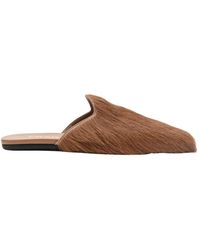 Prada - Sandy Hairy-Effect Sabot - Lyst