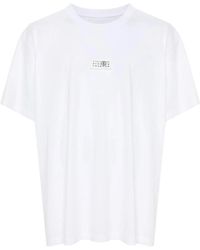 MM6 by Maison Martin Margiela - Weiße Baumwoll-Jersey-T-Shirt - Lyst