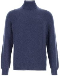 Fedeli - Truien & Vesten ,Blauw ,Kasjmier Abisso Cashmere Trui - Lyst