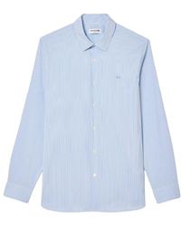Lacoste - Gestreiftes stretch-baumwollhemd - Lyst