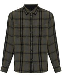 Rag & Bone - Overhemden ,Groen ,Katoen Gestreept Shirt Met Ruitpatroon - Lyst