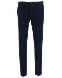 BRIGLIA - Broeken ,Blauw ,Katoen Slim-Fit Broeken - Lyst