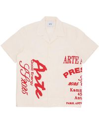 Arte' - T-Shirt Met Korte Mouwen Rood Print Shirt Crème - Lyst