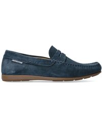Mephisto - Blaue Wildleder Herren Mokassin - Lyst