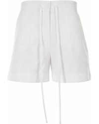 P.A.R.O.S.H. - Korte Broeken ,Wit ,Katoen Shorts Met Trekkoord - Lyst