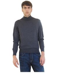 Barba Napoli - Truien & Vesten ,Grijs ,Wol Maglia Collo A Lupetto - Lyst
