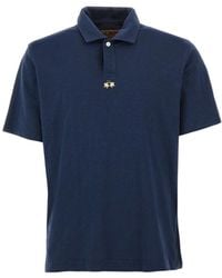La Martina - Tops ,Blauw ,Katoen Polo Met Korte Mouwen - Lyst