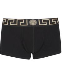 Versace - Ondergoed ,Zwart ,Katoen Greca Jacquard Boxershorts - Lyst