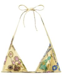Versace - Printed Bikini Top - Lyst