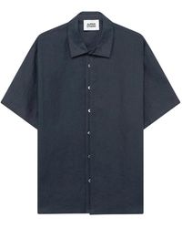 Alpha Studio - Overhemden ,Blauw ,Buttoned Short-Sleeve Shirt - Lyst