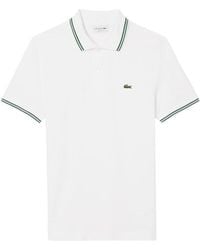 Lacoste - Tops ,Wit ,Katoen Regular Fit Polo Shirt.12.12 Met Accentbies - Lyst