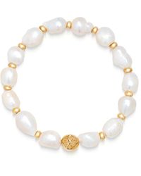 Nialaya - `s wristband with baroque pearls and gold - Lyst