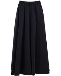 Aspesi - Rokken ,Blauw ,Katoen Rok Met Elastische Tailleband - Lyst