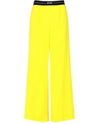 MSGM - Broeken ,Geel ,Wol Gele Wollen Broek - Lyst