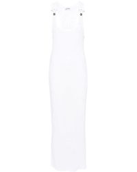 Jean Paul Gaultier - Weißes langes kleid mit ovalen ausschnitt - Lyst