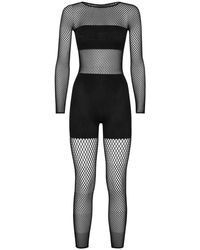 Philipp Plein - Seamless Mesh Jumpsuit Met Lange Mouwen - Lyst