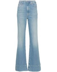 7 For All Mankind - Flared hem high-rise denim jeans - Lyst