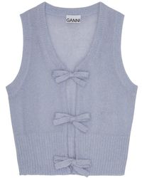 Ganni - Fluffy wool vest k2307 - Lyst