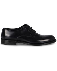 Dolce & Gabbana - Schoenen ,Zwart ,Leer Derby Van Geborsteld Kalfsleer - Lyst
