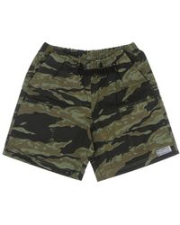 Huf - Korte Broeken ,Groen ,Katoen Camo Casual Shorts - Lyst