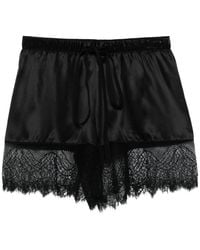 Ann Demeulemeester - Schwarzes Kleid Mit Spitzenbesatz Und Kordelzug - Lyst