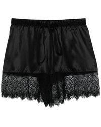 Ann Demeulemeester - Zwarte Kant Trim Trekkoord Taille Jurk - Lyst