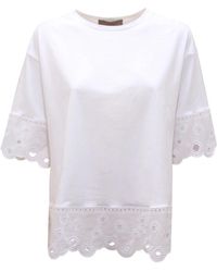 D.exterior - Overhemden ,Wit ,San Gallo Pois Ricamo T-Shirt - Lyst