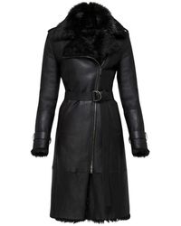 V S P - Jassen ,Zwart ,Wol Lyza Shearling Jas - Lyst