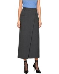 Kocca - Rokken ,Grijs ,Leer Wikkel Midi Rok - Lyst