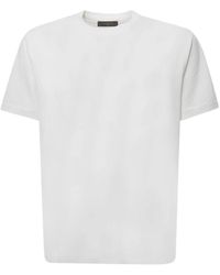 Zanone - Tops ,Wit ,Katoen Slim-Fit T-Shirt Van Jersey Van Katoen En Zijde - Lyst