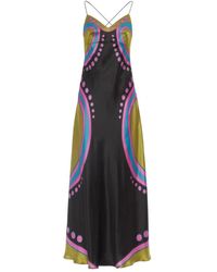 La DoubleJ - Kleedjes ,Veelkleurig ,Satijn Romantic Eros Slip Dress - Lyst