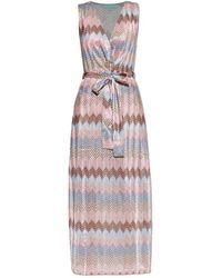 Melissa Odabash - Kleedjes ,Veelkleurig ,Polyester Bria Zigzag Stripe Dress - Lyst
