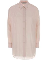 Jil Sander - Overhemden ,Roze ,Katoen Muslin Shirt - Lyst