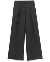 Semicouture - Graue wollmischung palazzo hose - Lyst