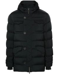 Herno - Jassen ,Zwart ,Nylon Ganzen Dons Gevoerde Jas - Lyst