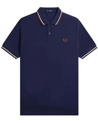 Fred Perry - Tops ,Blauw ,Katoen Twin Tipped Polo Shirt - Lyst