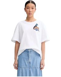 Munthe - Tops ,Wit ,Katoen T-Shirt - Lyst