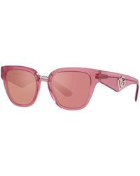 Dolce & Gabbana - Fleur pink sonnenbrille,schwarze/graue sonnenbrille,havana/braun getönte sonnenbrille - Lyst