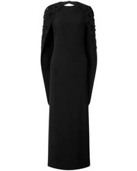 Alberta Ferretti - Geborduurde Stretch Cady Cape Jurk - Lyst