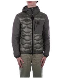 Blauer - Verde cappotto con cappuccio logo zip tasche - Lyst