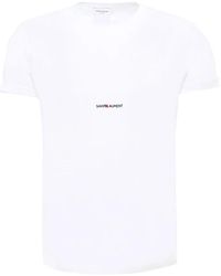 Saint Laurent - Logo Cotton T-Shirt - Lyst