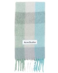 Acne Studios - Geruite Sjaal Met Geborduurd Logo - Lyst