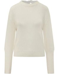 Lanvin - Truien & Vesten ,Wit ,Wol Knoopdetail Trui - Lyst