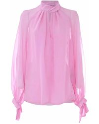 Kocca - Elegant blouse with bow detail on the cuffs - Lyst