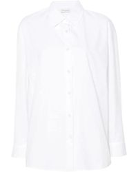Dries Van Noten - Weiße baumwoll-popeline-hemd mit nahtdetails - Lyst