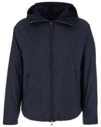 Emporio Armani - Cropped Blouson Jacket With Hood - Lyst