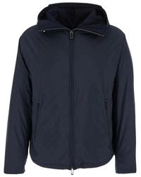 Emporio Armani - Cropped Blouson Jacket With Hood - Lyst