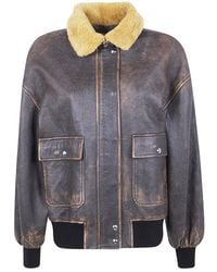 KHAITE - Sandor Leren Jas - Lyst